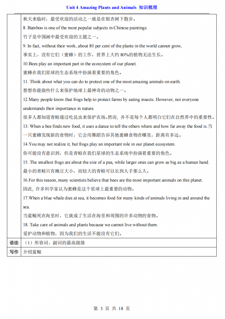 图片[3]-新八年级（上）英语Unit4知识梳理（人教版）.pdf-中小学科教辅资料
