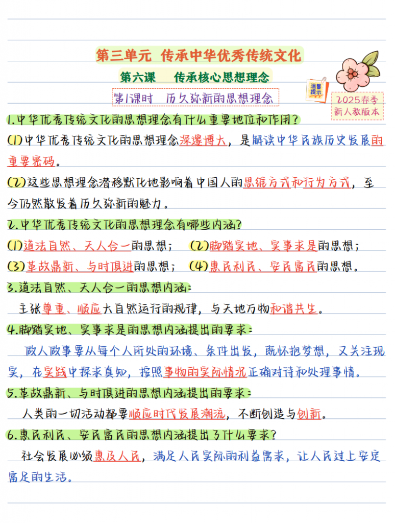 图片[1]-七年级道法下第三单元【七下道法】彩色知识点笔记.pdf-中小学科教辅资料