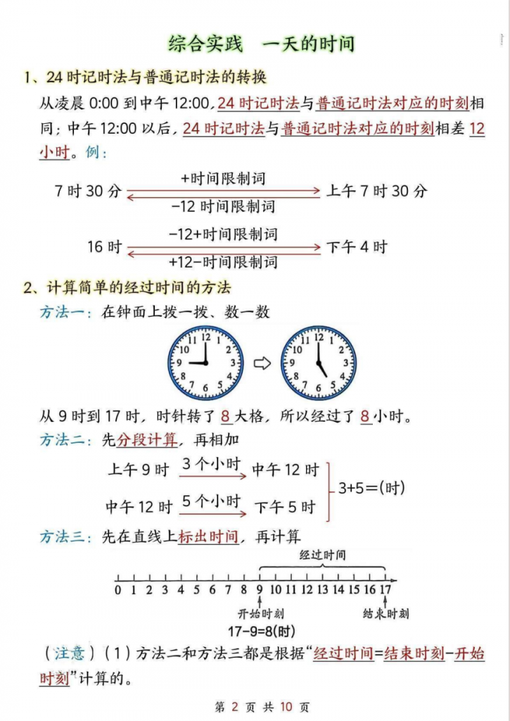 图片[2]-三年级（上）数学知识点汇总《苏教版》.pdf-中小学科教辅资料