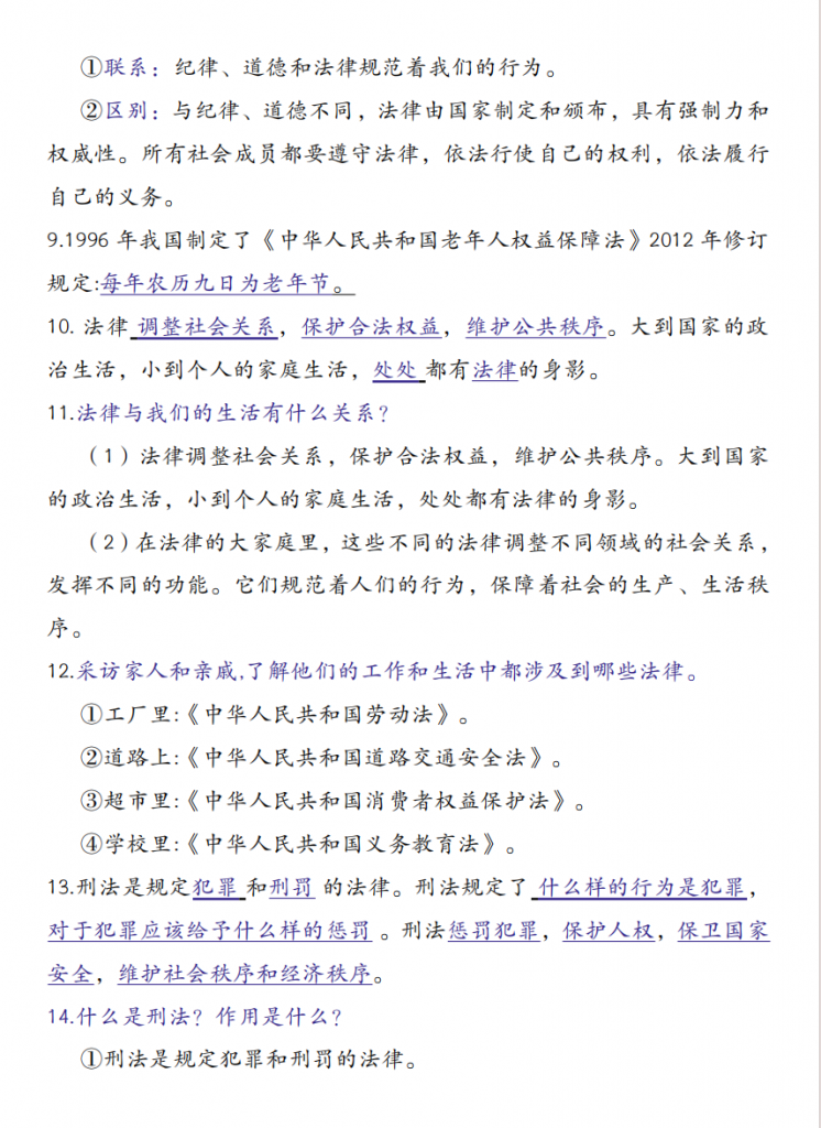 图片[2]-六年级（上）道法 期末知识点复习（部编版）.pdf-中小学科教辅资料