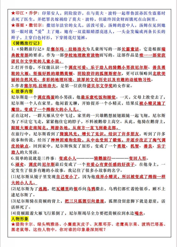 图片[3]-六年级（下）语文 快乐读书吧知识点梳理与练习.pdf-中小学科教辅资料