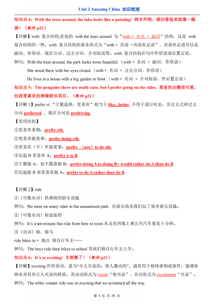 图片[3]-八年级（下）英语Unit 2 知识梳理（译林版）.pdf-中小学科教辅资料