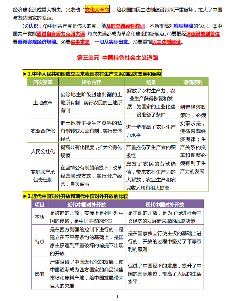 图片[3]-八年级（下）历史 必背材料题模板.pdf-中小学科教辅资料